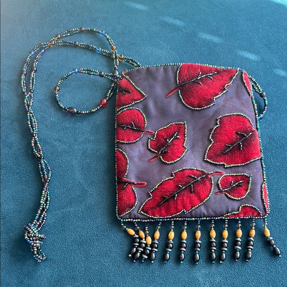 Handbags - Vintage Velvet Beaded Evening Crossbody Bag with Beaded Strap